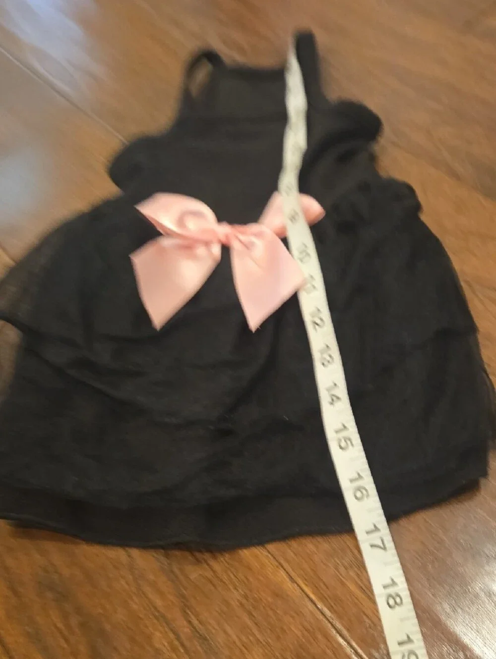 Black Dog Dress with Pink Bow - Elegant Pet Tutu